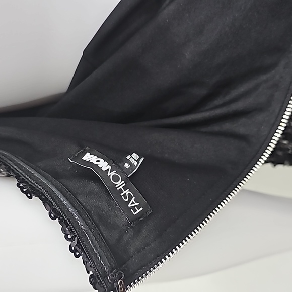 Fashion Nova Black Sequin Party dress,  Strapless Size M - Picture 7 of 9